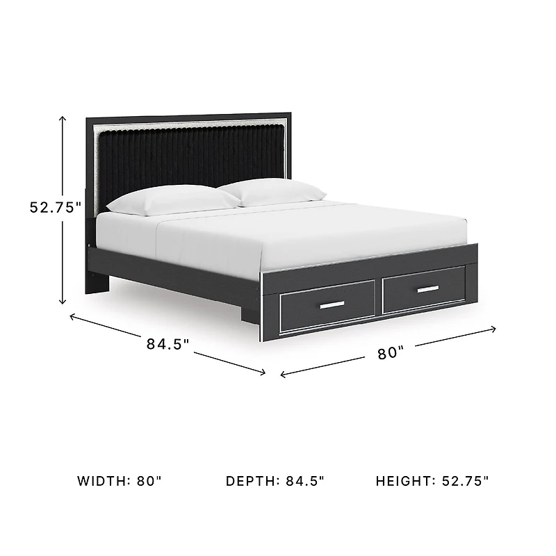 Signature Design by Ashley Birch Upholstered Panel Storage Bed