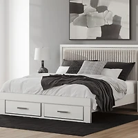 Signature Design by Ashley Rogers Upholstered Panel Platform Storage Bed