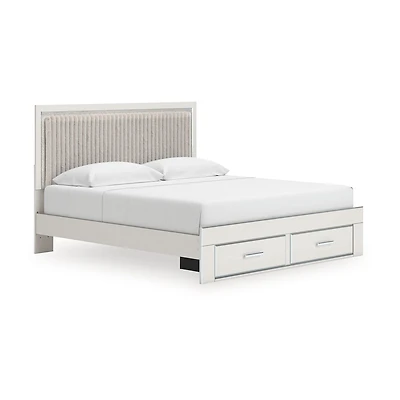 Signature Design by Ashley Rogers Upholstered Panel Platform Storage Bed