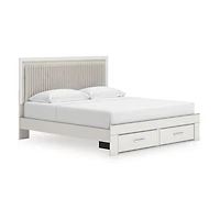Signature Design by Ashley Rogers Upholstered Panel Platform Storage Bed