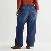 St. John's Bay Womens High Rise Wide Leg Jean
