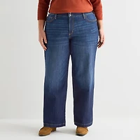 St. John's Bay Womens High Rise Wide Leg Jean