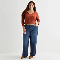 St. John's Bay Womens High Rise Wide Leg Jean