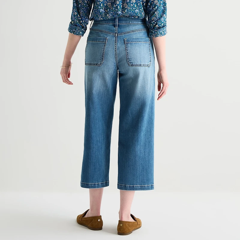 St. John's Bay Womens High Rise Wide Leg Jean