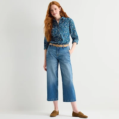 St. John's Bay Womens High Rise Wide Leg Jean