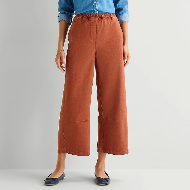 St. John's Bay Womens Wide Leg Mid Rise Cropped Pant