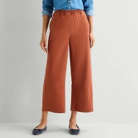 St. John's Bay Womens Wide Leg Mid Rise Cropped Pant