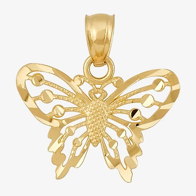 Womens 14K Gold Butterfly Pendant