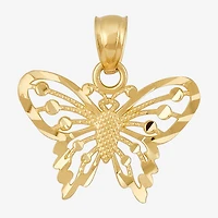 Womens 14K Gold Butterfly Pendant