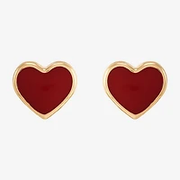 10K Gold 5.1mm Heart Stud Earrings