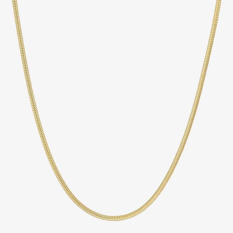 Made in Italy Womens 14K Gold Over Silver 18 Inch Snake Chain Necklace