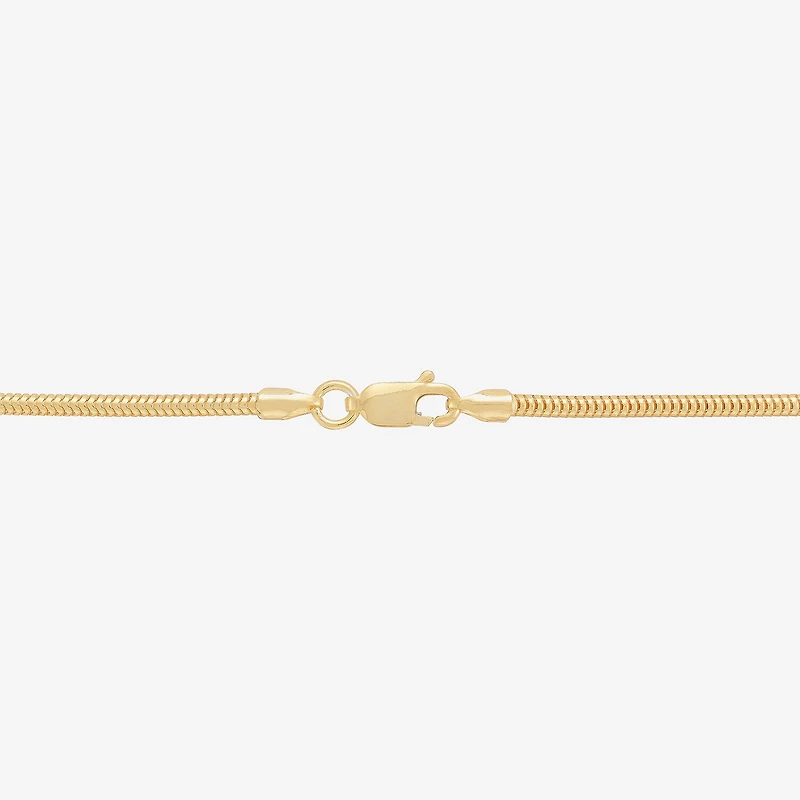 Made in Italy Womens 14K Gold Over Silver 18 Inch Snake Chain Necklace