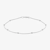 Made in Italy Womens Sterling Silver 9 Inch Solid Box Chain Bracelet