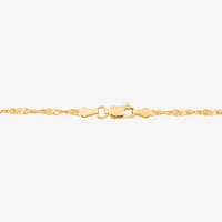 Made in Italy Womens 14K Gold Over Silver 9 Inch Solid Ankle Bracelet