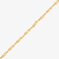 Made in Italy Womens 14K Gold Over Silver 9 Inch Solid Ankle Bracelet