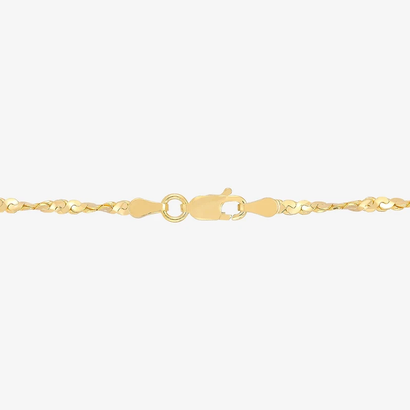 Made in Italy Womens 14K Gold Over Silver Inch Chain Necklace