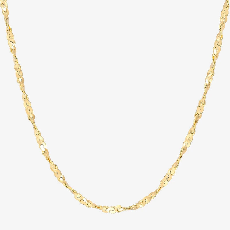 Made in Italy Womens 14K Gold Over Silver Inch Chain Necklace