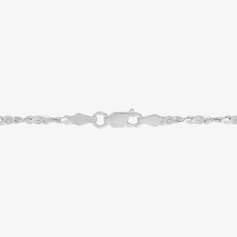 Made in Italy Womens Sterling Silver 7.5 Inch Solid Chain Bracelet