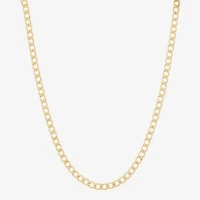 Made in Italy Unisex Adult 14K Gold Over Silver 22 Inch Curb Chain Necklace