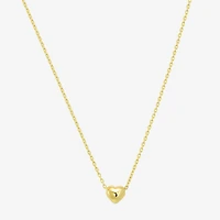 Womens 10K Gold Heart 16 Inch Pendant Necklace