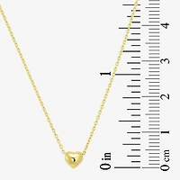 Womens 10K Gold Heart 16 Inch Pendant Necklace