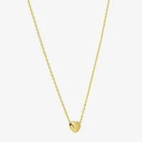 Womens 10K Gold Heart 16 Inch Pendant Necklace
