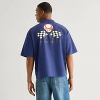Novelty Mens Short Sleeve Regular Fit Super Mario Button-Down Shirt
