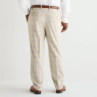 Shaquille O'Neal XLG™ Mens Big and Tall Stretch Fabric Regular Fit Plaid Flat Front Suit Pant