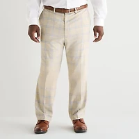Shaquille O'Neal XLG™ Mens Big and Tall Stretch Fabric Regular Fit Plaid Flat Front Suit Pant