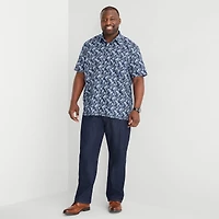 Stafford Mens Short Sleeve Regular Fit Big and Tall Button-Down Shirt