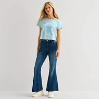 Arizona Womens Juniors Round Neck Short Sleeve Classic Fit Graphic T-Shirt