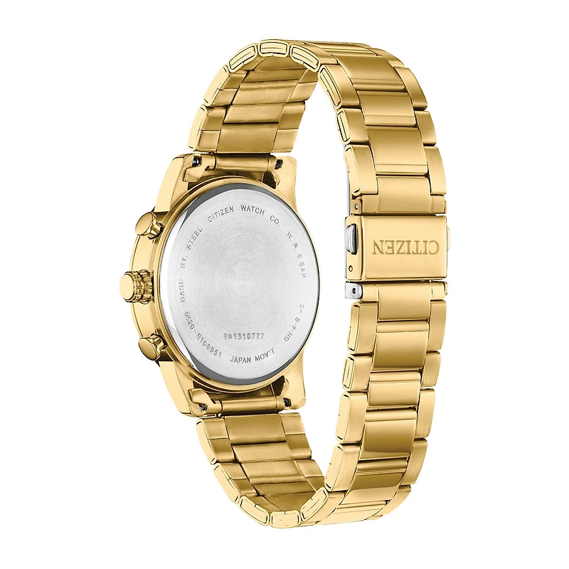 Citizen Quartz Mens Chronograph Gold Tone Stainless Steel Bracelet Watch An8052-55p