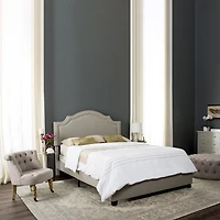 Theron Upholstered Bed w/nail-head trim