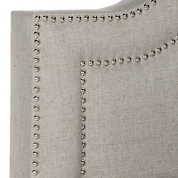 Theron Upholstered Bed w/nail-head trim