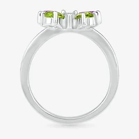 Womens Diamond Accent Genuine Purple Amethyst Sterling Silver Butterfly Cocktail Ring