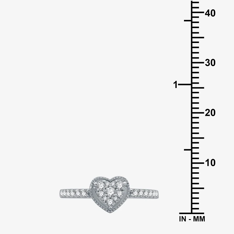 1/4 CT.T.W. Natural Diamond Heart-Shaped Promise Ring