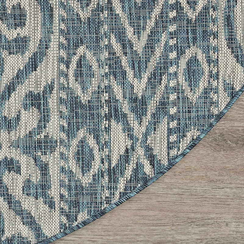 Sylvestra Entwined Geometric 7'6"X7'6" Indoor Outdoor Round Area Rug