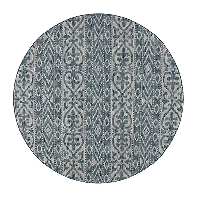 Sylvestra Entwined Geometric 7'6"X7'6" Indoor Outdoor Round Area Rug
