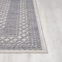 Winona Lightly Bordered PET Yarn Indoor Outdoor Rectangular Area Rug