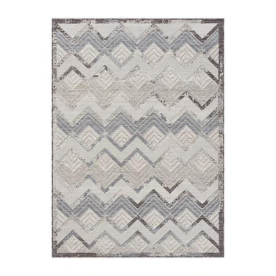 Winona Chevron PET Yarn Indoor Outdoor Rectangular Area Rug