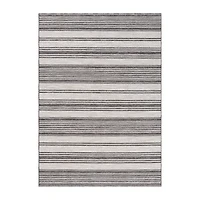 Winona Multi Stripe PET Yarn Indoor Outdoor Rectangular Area Rug