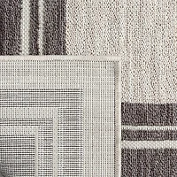 Winona Bordered PET Yarn Indoor Outdoor Rectangular Area Rug