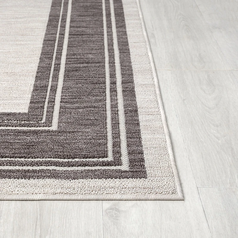 Winona Bordered PET Yarn Indoor Outdoor Rectangular Area Rug