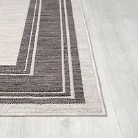 Winona Bordered PET Yarn Indoor Outdoor Rectangular Area Rug
