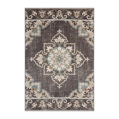 Anica Eclectic Medallion Floral Indoor Outdoor Rectangular Area Rug