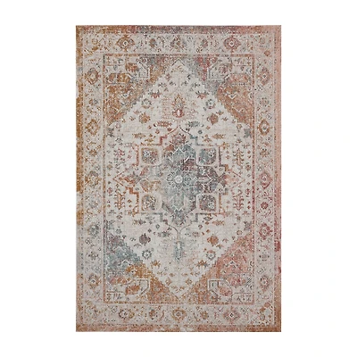 Anica Multicolored Medallion Indoor Outdoor Rectangular Area Rug