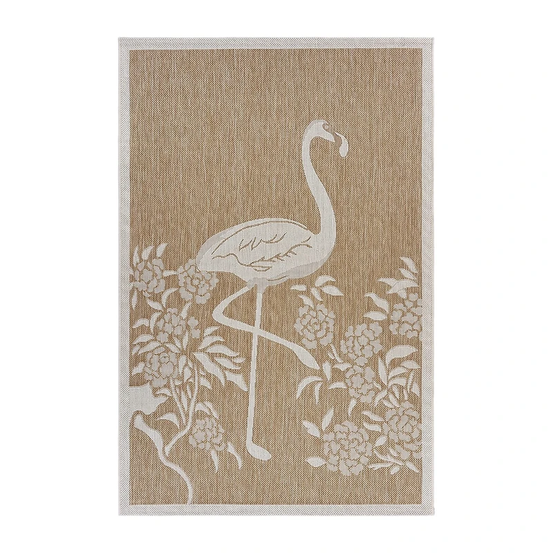 Catherine Tropical Flamingo Indoor Outdoor Rectangular Area Rug