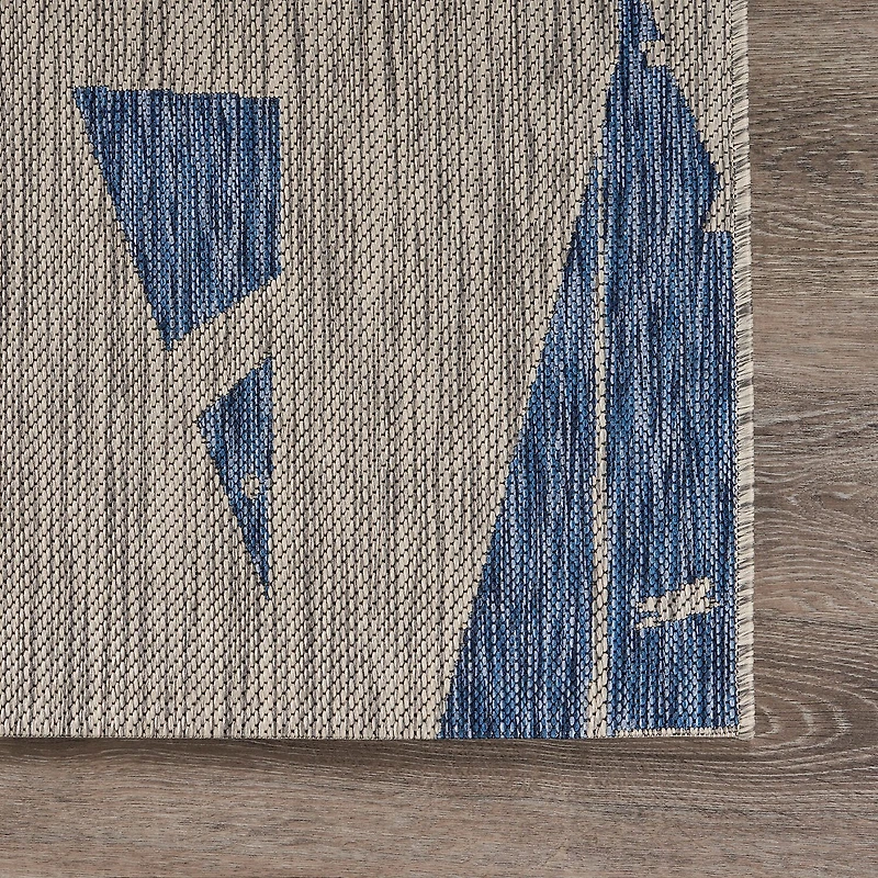 Catherine Nautical Sailboats Indoor Outdoor Rectangular Area Rug