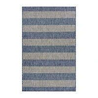 Catherine Coastal Striped Indoor Outdoor Rectangular Area Rug