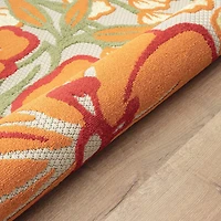 Corazon Tropical Hibiscus Indoor Outdoor Rectangular Area Rug